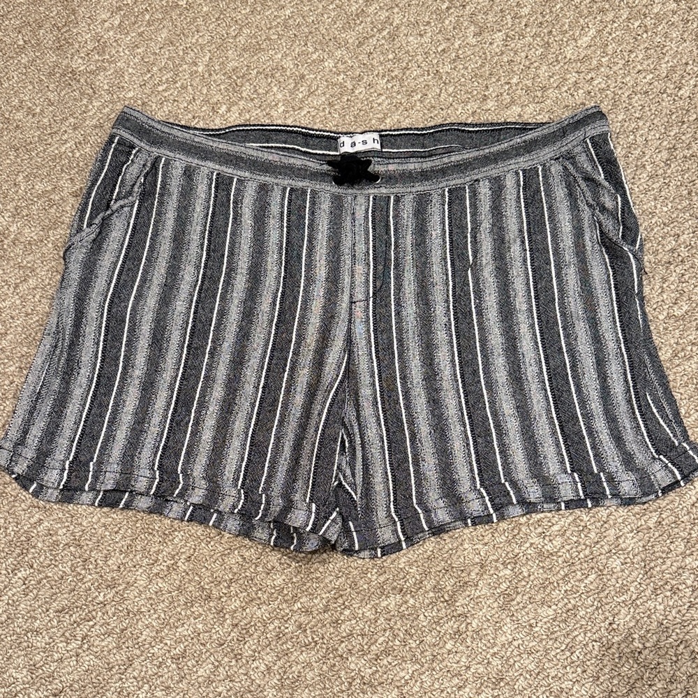 Black Striped Women's Shorts